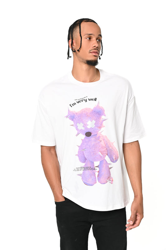 Men's Streetwear Teddy Bear T-Shirt with Reflective Eyes, Brooklyn Park