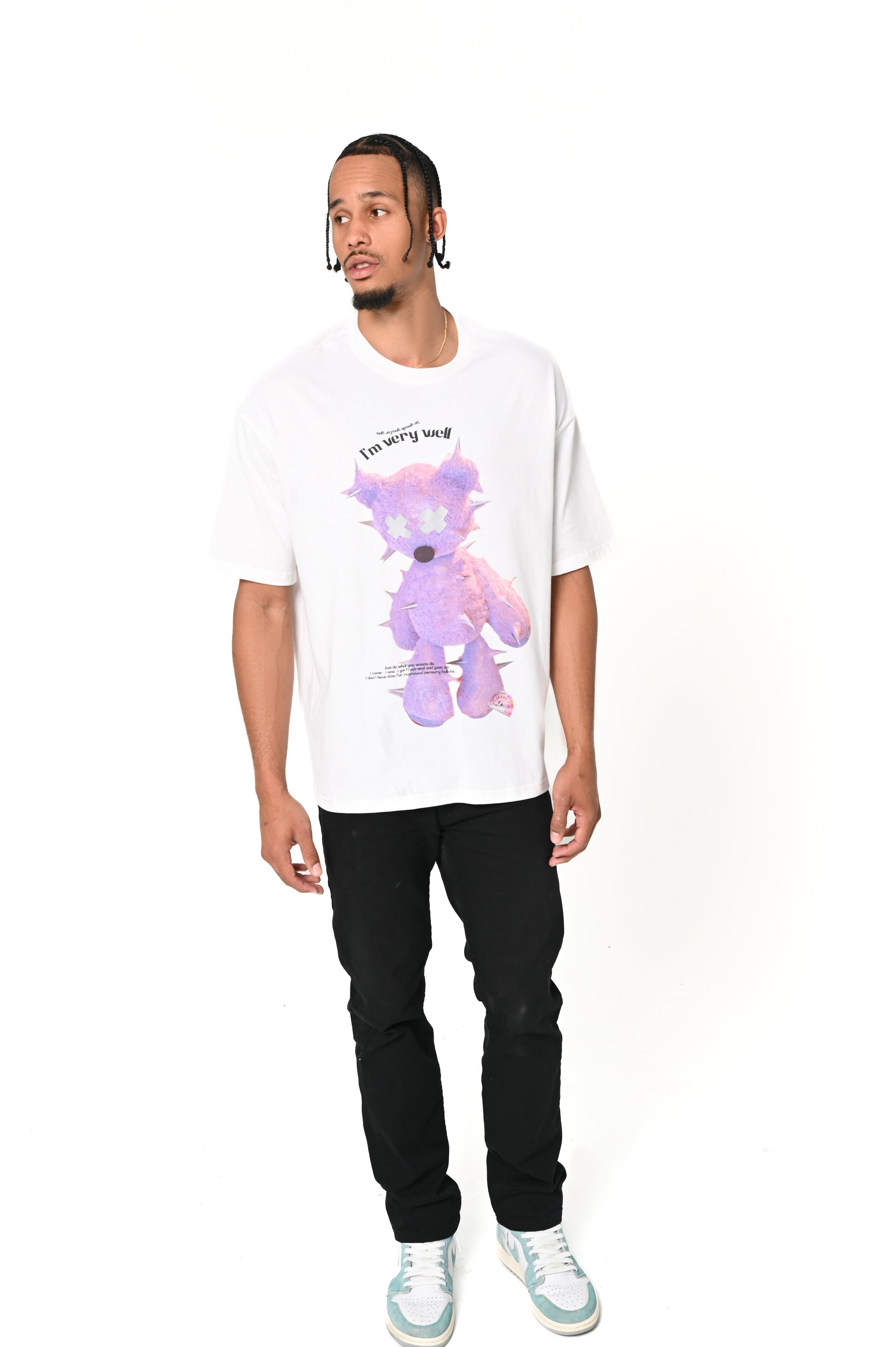 Men's Streetwear Teddy Bear T-Shirt with Reflective Eyes, Brooklyn Park